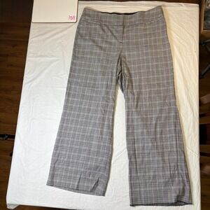 Lane Bryant The Allie Women Plaid Wide Leg Pants Gray Business Size 18W Plus